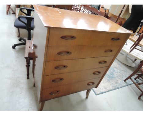 A vintage sapele 5 drawer chest