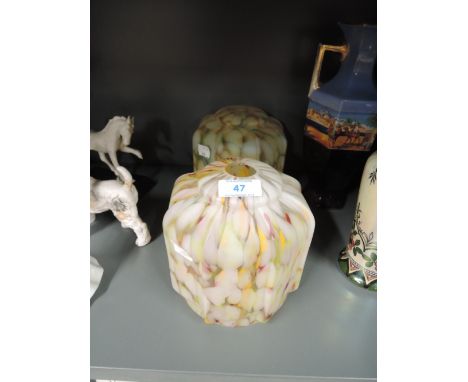 Two glass light shades