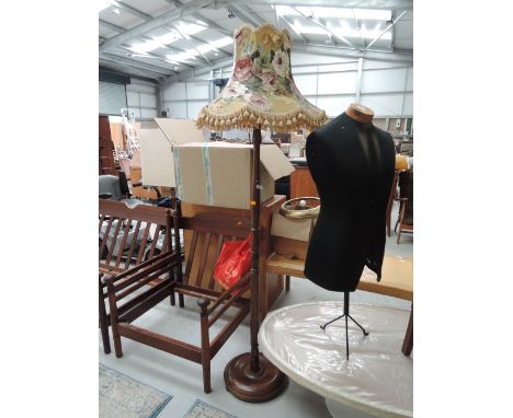 A stained frame standard lamp