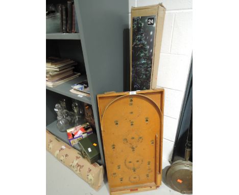 A bagatelle board and an fibre optic Christmas tree