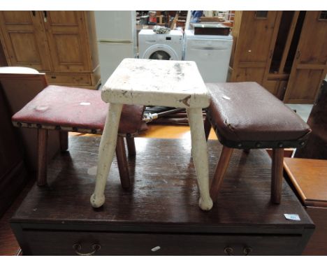 Three vintage stools
