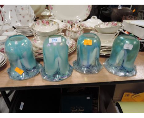 Four glass light shades