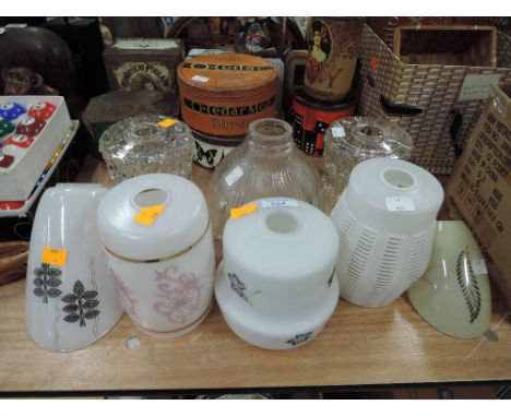 A selection of glass light shades
