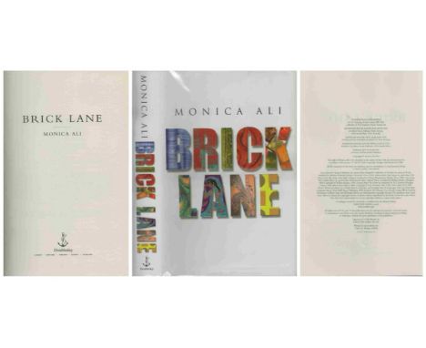 Unsigned hardback book titled Brick Lane Published: 2003 Author: Monica Ali Edition: First Edition Publisher: Transworld Page