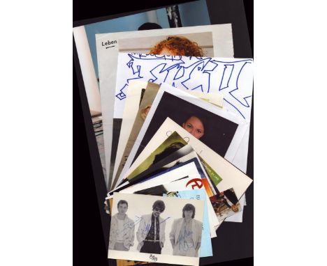ENTERTAINMENT collection of 15 signed photos/cards of various sizes including names of Felix Eitmer, Louise Ekland, Electric 