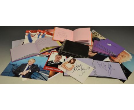 A large quantity of autographs and autographed images, musicians, politicians, presenters, actors, sportsmen and women, loose