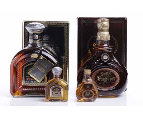 JOHNNIE WALKER PREMIER, WITH MINIATURE
Blended Scotch Whisky. Sole distributor: Jardine Riche Monde Ltd. 75cl, 43% volume, in