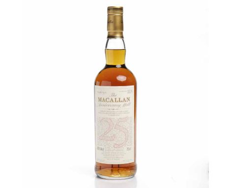 MACALLAN 1965 ANNIVERSARY MALT 25 YEARS OLD
Highland Single Malt Scotch Whisky. Distilled and bottled by The Macallan Distill