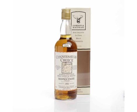 MANNOCHMORE 1984 CONNOISSEUR'S CHOICE
Speyside Single Malt Scotch Whisky. Proprietors: John Haig & Co. Ltd. Specially selecte