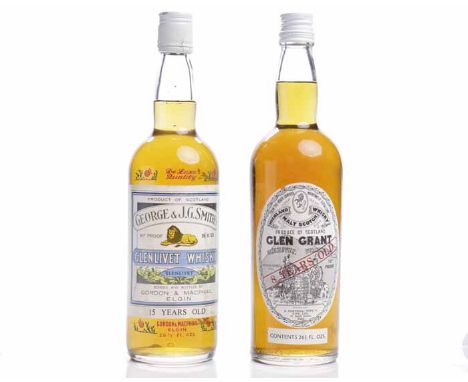 GLEN GRANT 8 YEARS OLD
Highland Single Malt Scotch Whisky. Bottled by A. Campbell, Hope & King, Ltd., Elgin. 26 2/3 fl.oz, 70