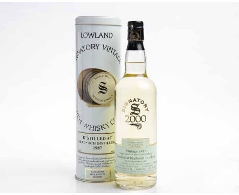 BLADNOCH 1987 AGED 12 YEARS
Lowland Single Malt Scotch Whisky. Distilled 4th November 1987 and matured in cask No. 40023 and 