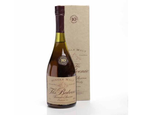 BALVENIE FOUNDER'S RESERVE 10 YEARS OLD COGNAC-STYLE BOTTLE
Highland Single Malt Scotch Whisky. 75cl, 40% volume, in carton. 