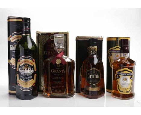 GLENFIDDICH SPECIAL RESERVE
Single Malt Scotch Whisky. 1L, 43% volume, in tube. 
GRANT'S AGED 21 YEARS
Blended Scotch Whisky.