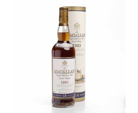 MACALLAN 1983 18 YEARS OLD
Highland Single Malt Scotch Whisky. Distilled and bottled by The Macallan Distillers Ltd., Easter 