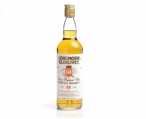 LONGMORN-GLENLIVET 12 YEAR OLD
Highland Single Malt Scotch Whisky. Matured and bottled by Gordon & MacPhail, Elgin. 70cl, 40%
