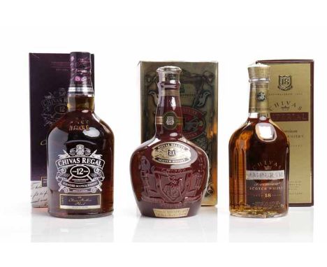 CHIVAS REGAL ROYAL SALUTE 21 YEAR OLD
Blended Scotch Whisky in red ceramic Wade flagon. 70cl/700ml, 40° G.L./40% volume, with
