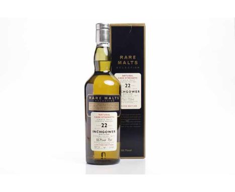 INCHGOWER 1974 RARE MALTS AGED 22 YEARS
Single Malt Scotch Whisky. Limited edition. Bottled September 1997, bottle No. 2930. 
