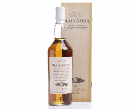 BLAIR ATHOL AGED 12 YEARS FLORA & FAUNA FIRST EDITION
Highland Single Malt Scotch Whisky. 70cl, 43% volume, in wooden box. 