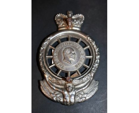 The Royal Automobile Club, Original Edwardian Car Bumper Chrome Badge, Numbered MCE02532, Maker H B Sale Ltd, Birmingham 