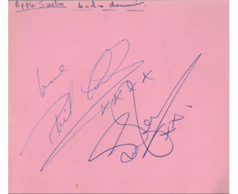 The Apple Jacks signed 6x5 Album page. Signed by Phil Cash and Gerry Freeman. The Applejacks were an English beat group of th