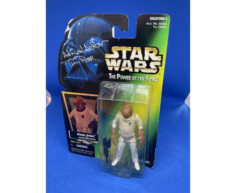 Star Wars Actor, Timothy D. Rose signed Admiral Ackbar boxed action figure with Comlink Wrist Blast. Signed in silver coloure