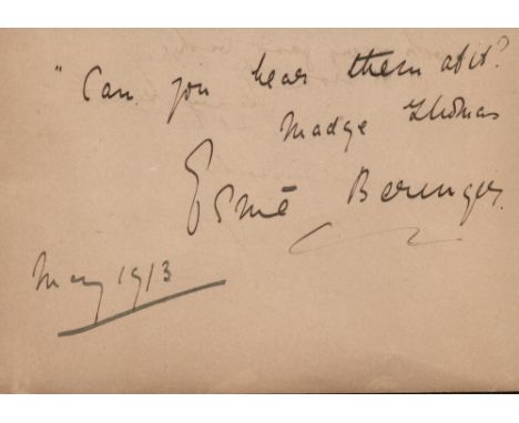 English Actor Sir Felix Aylmer OBE Signed Vintage 6x4 Autograph Album Page. A Further Signature of Esme Beringer? On reverse.