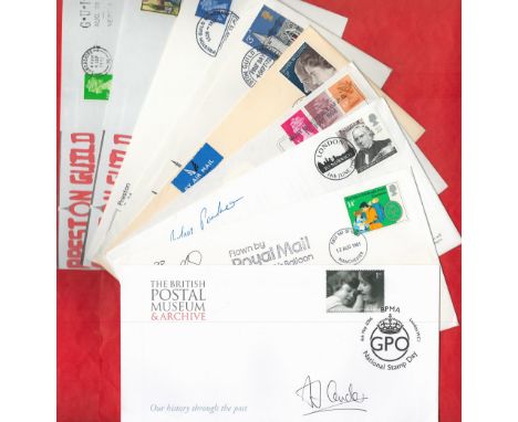 Collection of 30 Assorted FDCs, Mostly Signed, Some Postcards with Postmarks and Stamps. Covers Include First Flight Dover Bo