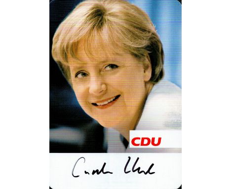 Angela Merkel signed 6x4 colour photo. retired German politician and scientist who served as the chancellor of Germany from 2