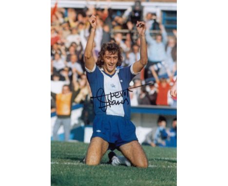 Autographed TREVOR FRANCIS 12 x 8 photo Col, depicting the Birmingham City striker celebrating on his knees after scoring in 