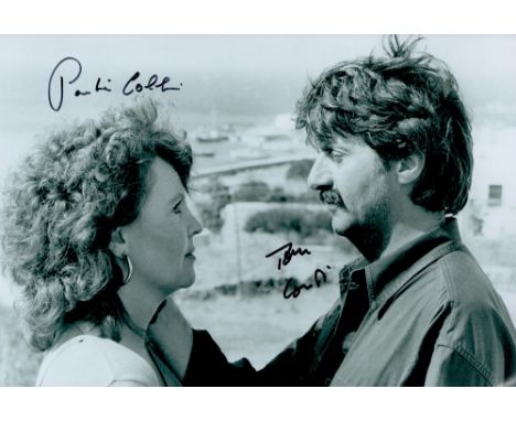 Shirley Valentine, a signed 12x8 film photo. Signed by both Pauline Collins in the title role and Tom Conti, who played Costa