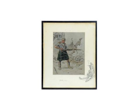 "Snaffles" Charles Johnson Payne (1884-1967)"Jock (K.I)",with snaffles-bit blindstamp,hand-tinted lithograph, with printed re
