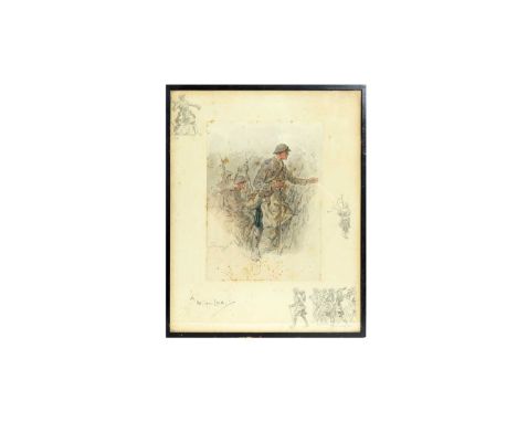 "Snaffles" Charles Johnson Payne (1884-1967)"A Heilan Lad",with snaffles-bit blindstamp,hand-tinted lithograph, with printed 