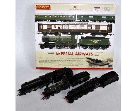 Hornby R2952 'Imperial Airways' train pack incomplete and containing Southern green class T9 engine and tender No. 338 and li