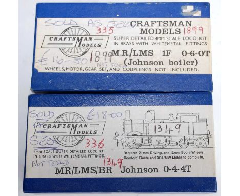 13 LMS red coaches made from Ratio kits (F-G), and 2 Craftsman Models part made whitemetal kits for MR/LMS class 1F 0-6-0 tan