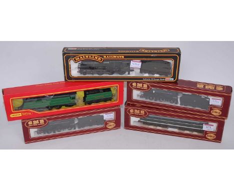 GMR (Airfix) BR green class AIA-AIA diesel locomotive (NM-BNM), 2x BR black 0-6-0 class 4F engines and tenders (NM-BNM), a Ma