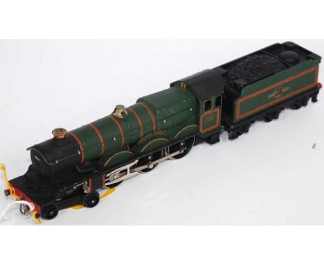 A Hornby Dublo 2-rail 'Denbigh Castle' engine and tender with instructions, oil bottle and test tag (G-BFG)