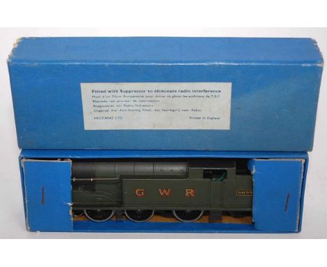 A Hornby Dublo post war EDL7 GWR tank engine (VG-BG)Condition report: Loco sides in same condition.Black pony wheels.Appears 
