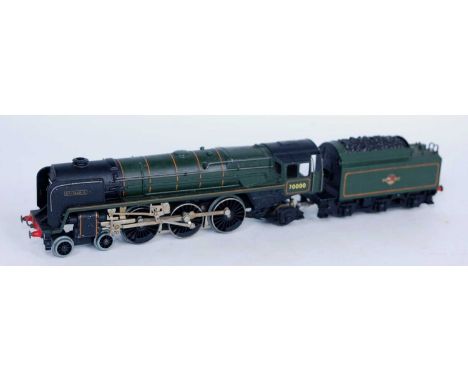 A Trix Twin Railway ref. 236 BR green HO "Britannia" engine and tender (G/BG)