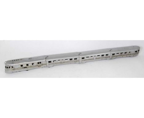 An American Flyer narrow gauge electric Burlington Zephyr locomotive and coach set, sold with a quantity of various track, so