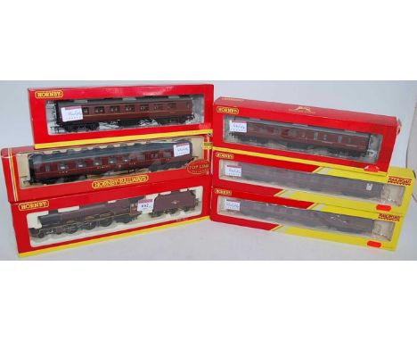 A Hornby R3015 x BR maroon 'Princess Arthur of Connaught' engine and tender (NM-BNM) and sold with R4095, R4235A, R4236A, 2x 
