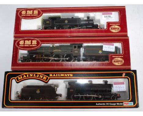 Mainline BR black 37-091 43XX 2-6-0 engine and tender (NM-BNM), GMR (Airfix) BR green 'Pendennis Castle' engine and tender (N