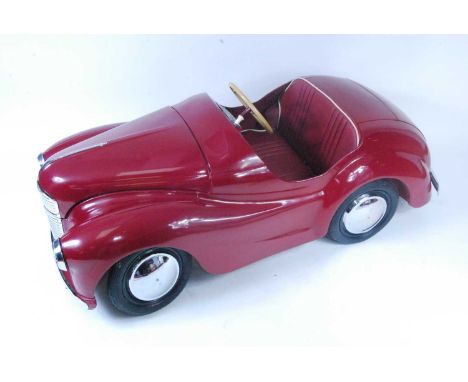 Original Austin J40 Pedal Car, very well restored example and finished in dark red, with chrome fixtures and fittings to incl