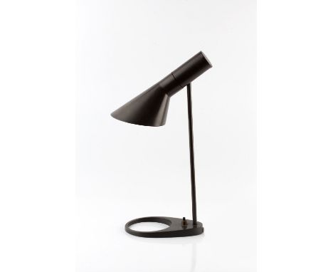 Arne Jacobsen (1902-1971) for Louis Poulsen AJ table lamp, designed in 1960 grey painted metal adjustable head 39cm high. The
