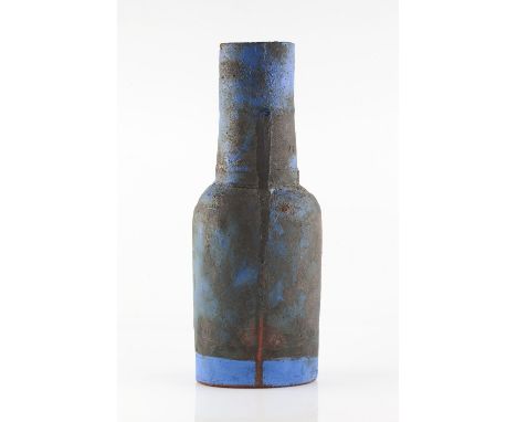 Robin Welch (b.1936) Vessel dripped blue glaze impressed potter's seal 49.7cm high. Provenance: Purchased from a Robin Welch 
