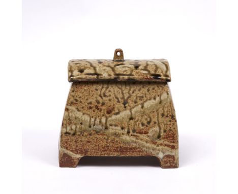 Joanna Wason (b.1946) at Leach Pottery Lidded box ash glaze impressed potter's and pottery seals 17.5cm across. Provenance: T