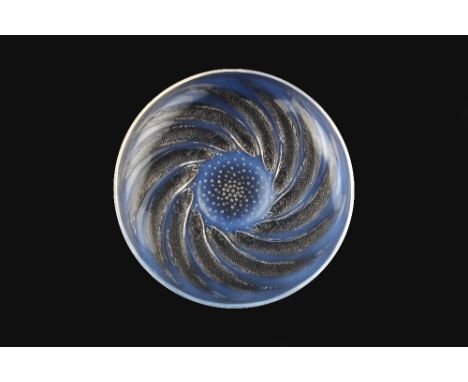 Rene Lalique (1860-1945) 'Poissons' bowl opalescent glass moulded 'R. LALIQUE' 29cm diameter.