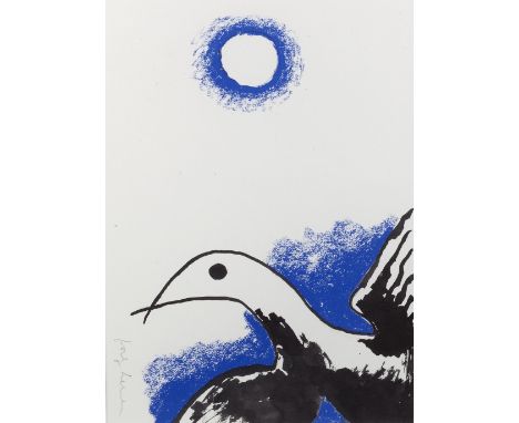 Josef Herman (1911-2000) Moon Lit Bird, 1981 edition of 100, signed in pencil (in the margin) lithograph 19.5cm x 28.5cm.