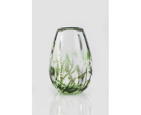 Edward Hald (1883-1980) for Orrefors 'Fish Graal' vase originally designed in 1936 engraved 'Orrefors Sweden / Graal nr.715 /