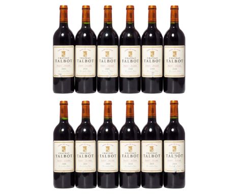 2000 Château Talbot 4eme Cru Classé, Saint-Julien, Bordeaux, 12 x 75cl (12)Provenance: Property of a Gentleman, previously st