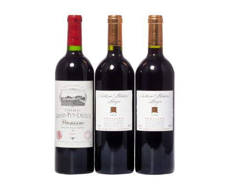 2000 / 2005 Mixed Lot from Pauillac, Bordeaux, comprising: 2000 Château Béhèré Laboyes, 2 x 75cl; 2001 Château Grand-Puy-Laco